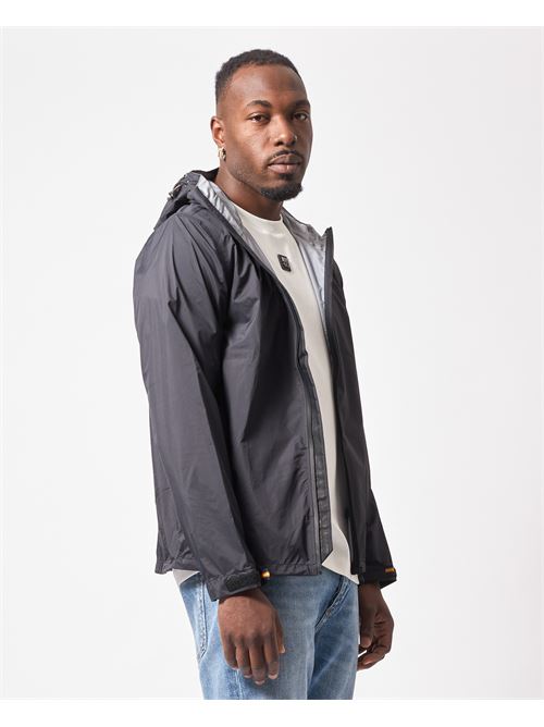 Jacko men's jacket by K-way with hood and logo K-WAY | K8131QW-CHARMEL TRAVELUSY